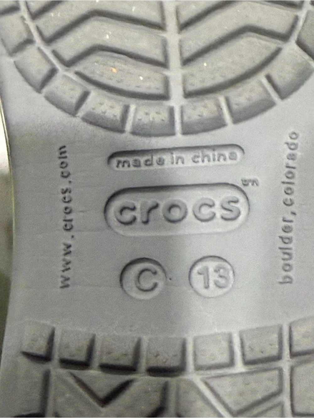 Crocs Bayaband Gray Green Sandals Shoes Youth Size 13 Strappy Waterproof Summer